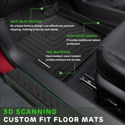 Floor Mats for 2024 2025 2026 Chevrolet Trax Upgrade Trunk Mat with Backrest Mat All Weather Floor Liners TPE Rubber Cargo Liner Fit for 2026 Chevy Trax Anti-Slip Full Set Automobile Mats Accessories