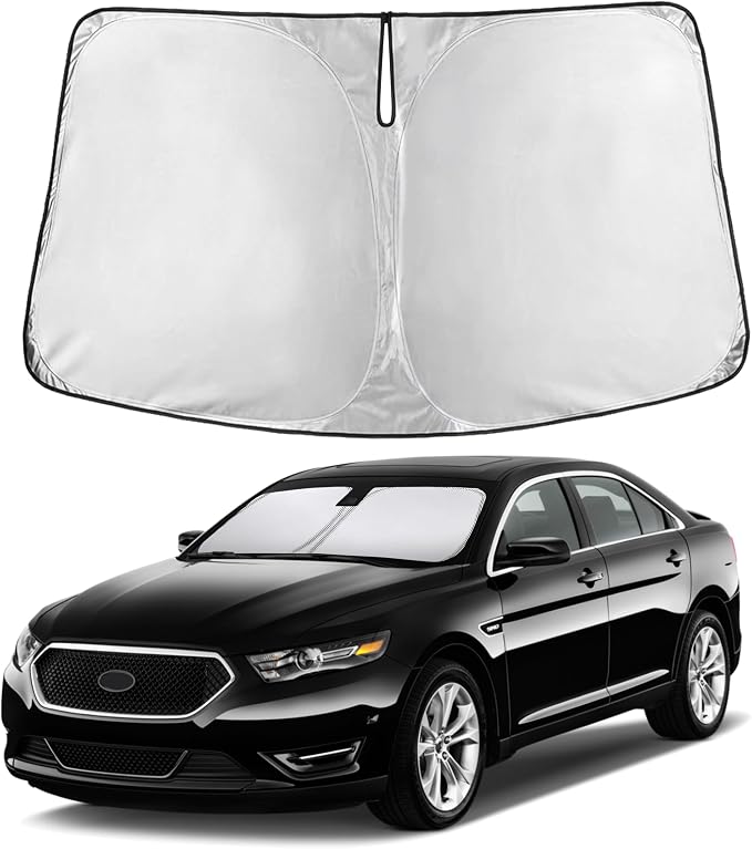 EcoNour Windshield Sunshade Compatible for Ford Taurus 2013-2017 2018 2019, Sun Visor for Front Windshield & Window Sun Shade Cover, UV Heat Blocker & Protector, Car Accessories