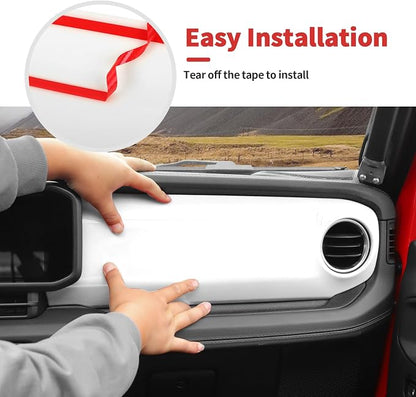 Center Console Dashboard Decorative Panel Trim Cover Kit Compatible with 2024-2026 Jeep Wrangler JL JLU & Jeep Gladiator JT(White)