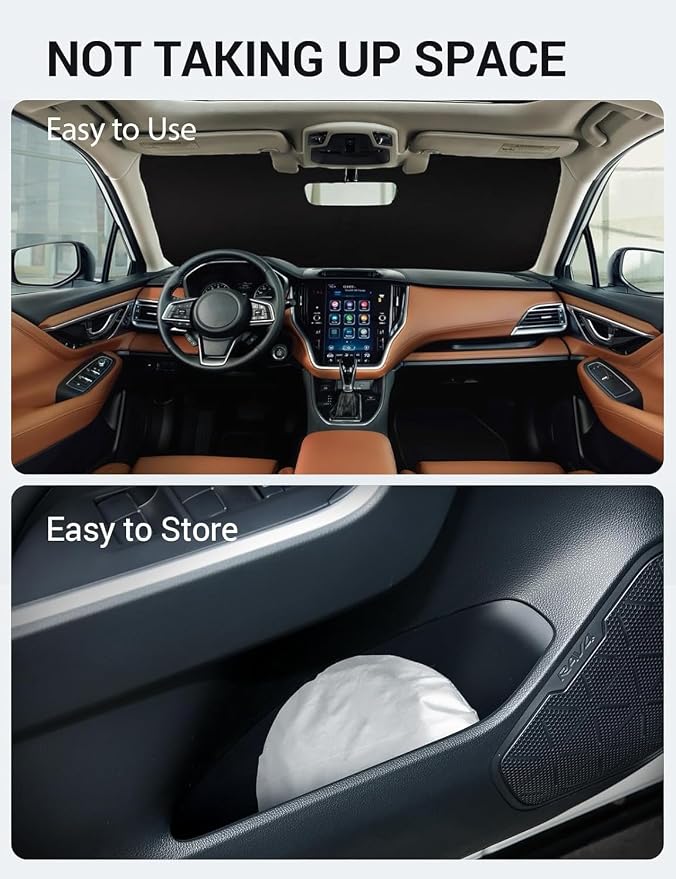 Proadsy 2026 Upgrade Windshield Sun Shade Custom Fit 2020-2025 Legacy Foldable Front Sunshade Protector Sun Visor Blocks UV Rays Keep Car Cooler
