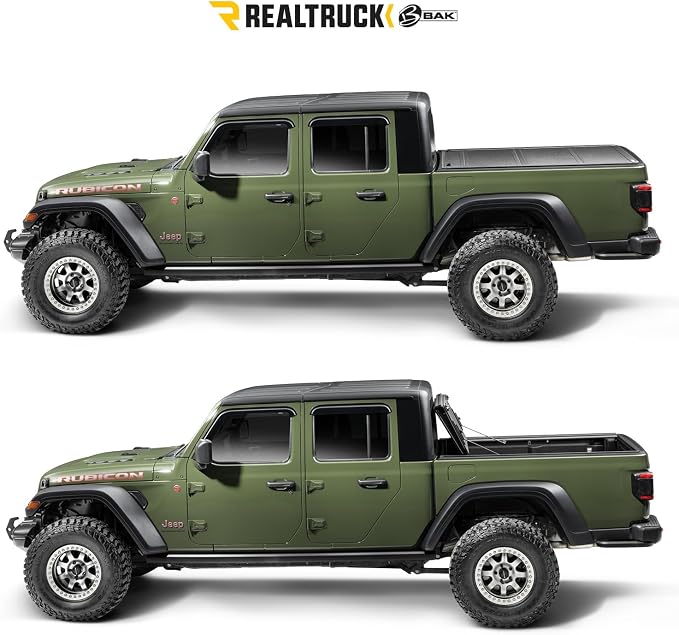 RealTruck BAK MX4 TS Hard Folding Truck Bed Tonneau Cover | 449121TS | Fits 2014-2019 Chevy/GMC Silverado/Sierra 1500/2500/3500 19' LTD/Lgcy 6' 7" Bed (80.4")