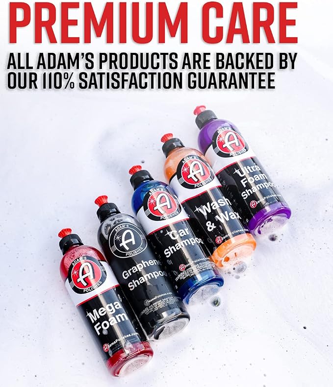 Adam’s Mega Foam (16oz) - pH Neutral Car Soap For Car Washing, Concentated For Wash Bucket, Foam Gun, Won't Strip Car Wax or Ceramic Coatings