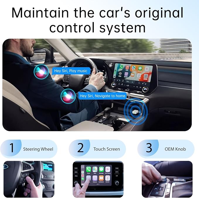 Wireless CarPlay Adapter for Apple iPhone 2026 Upgraded,Stable Connection,Ultra-Low Lag,Mini Apple Car Play Wireless Adapter for Cars with Built-in Wired CarPlay and iPhone iOS 10+,USB A Grey