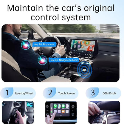 Wireless CarPlay Adapter for Apple iPhone 2026 Upgraded,Stable Connection,Ultra-Low Lag,Mini Apple Car Play Wireless Adapter for Cars with Built-in Wired CarPlay and iPhone iOS 10+,USB A Grey