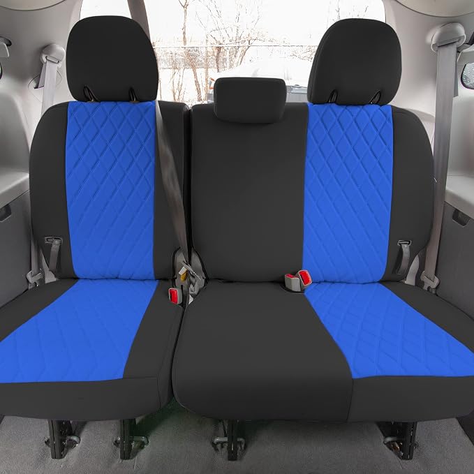FH Group Custom Fit Car Seat Covers Specifically Made for 2011-2020 Toyota Sienna 7 Seater with Ultraflex Neoprene Water Resistant Automotive Seat Covers - Full Set Blue