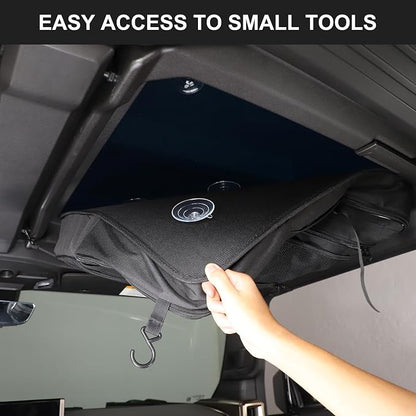 Car Sunroof Organizer Bag Compatible with 2024 2025 Hummer EV Hardtop Roof Panel Storage Bag Waterproof Foldable Multi-Function Car Rooftop Carrier Sunroof Storage Bags (Front Right Side)
