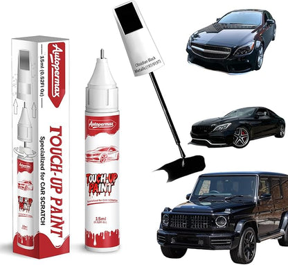 197/9197 Obsidian Black Metallic Car Touch Up Paint for Mercedes-Benz, Color Accurate Two-In-One Car Paint Scratch Repair Pen for Vehicles Chips and Nicks Scuff