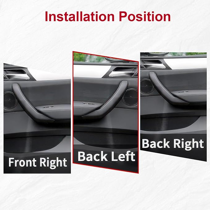 1PCS Black Driver Side Pull Handle Covers Compatible with X3 F25 2010-2016 X4 F26 2014-2017 Left Door Handle Interior Door Pull Handle
