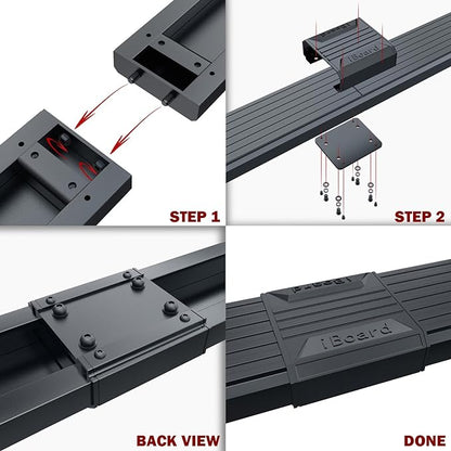 APS (Black Powder Coated 6 inches Wheel to Wheel) Stainless Steel Running Boards Nerf Bars Side Steps Compatible with Ram 1500 2009-2018 Crew Cab 5.5ft Short Bed & Ram 2500 3500 2010-2026