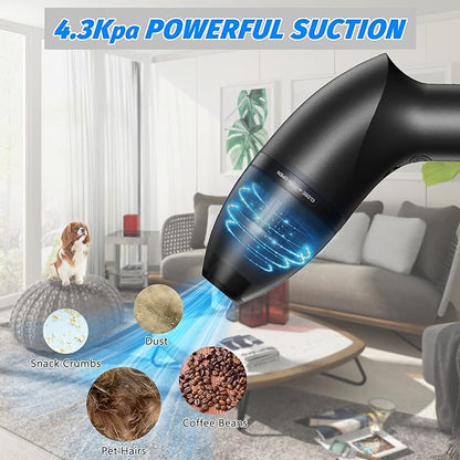 Hayousui 4.3Kpa Keyboard Vacuum Cleaner Mini：Handheld Computer Vacuum Cordless for Car Laptop Sewing Machine Portable Keyboard Vac USB Desk Crumbs Dust Cleaners