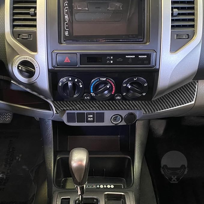 NVCNX Real Premium Carbon Fiber for Toyota 2nd Gen Tacoma Accessories 2012-2015 2013 2014 Car Dash Central Panel Strip Cover Interior Trim Thick Overlay Sticker Decal 1PC