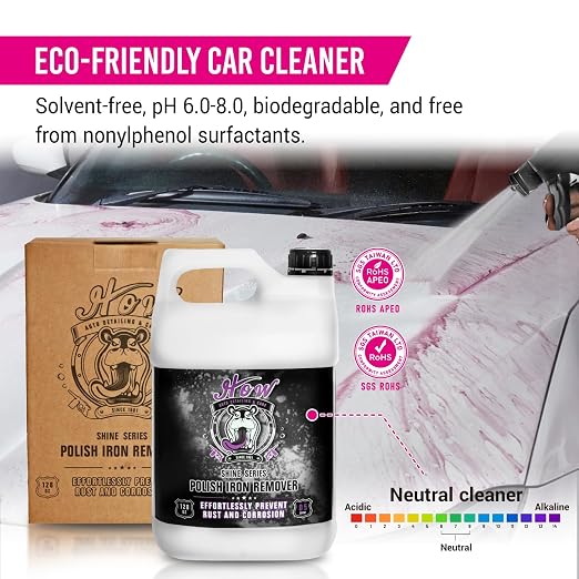 H.O.W Polish Iron Remover - Iron Out Remover Spray for Car Detailing | Remove Iron Particles in Car Paint, Motorcycle, RV & Boat | Use Before Clay Bar, Wax or Wash