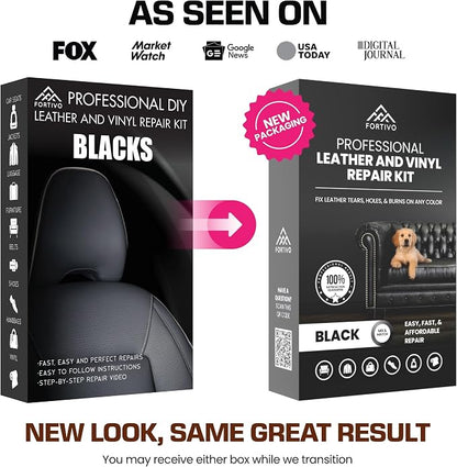 Professional Black Leather Repair Kit for Furniture, Couches, Boots, and Purses, Scratch Repair and Car Leather Restoration, All-Inclusive Vinyl Repair Kit, Quick and Easy to Use
