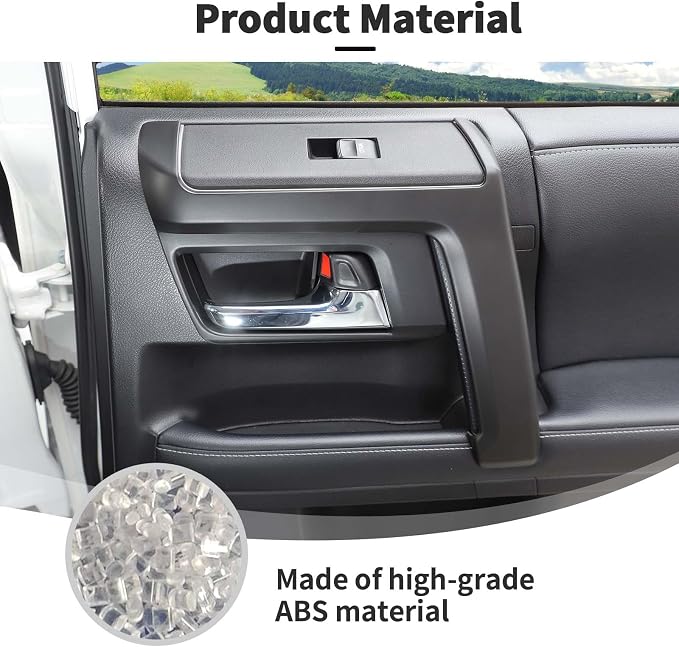 Voodonala for 4Runner Inner Door Handle Door Pull Cover Trim Decoration Garnish for Toyota 4Runner Interior Accessories 2010-2025+ 4pcs Matt Black