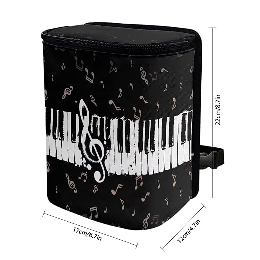 Talayituse Music Note Print Car Trash Can Portable Auto Garbage Bin Multifunctional Vehicle Interior Accessories with Adjustable Straps Universal Fit Truck SUV Sedan
