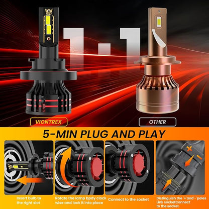 Fit for Ford F150 F350 (2004-2014) / F250 F350 F450 F550 Super Duty (2015-2020) Driving Light Bulbs,Plug and Play 35000LM 700% brightness 6500k High Low Beam Fog Light Bulbs,IP68 4-Pack