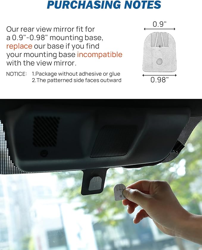 JOYTUTUS Rear View Mirror, Interior rearview mirror Kit, Anti-glare, Universal Fit Type OEM Product Compatible with Toyota, Ford, Jeep, Hyundai, Kia, Nissan, Subaru, Mazda, Chevrolet and More