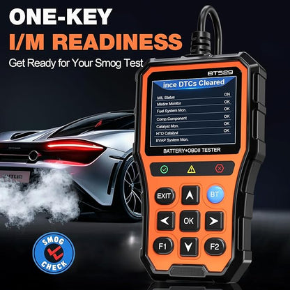 BT529 Bluetooth OBD2 Scanner & Car Battery Tester,2-in-1 Car Diagnostic Tool for iPhone & Android, Check Engine Code Reader,Performance Test, Trip Analysis, 12V Battery Analyzer for All 1996+ Vehicles