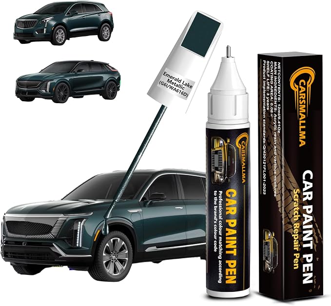 Emerald Lake Metallic(G6I/WA616D) Car Touch Up Paint for Cadillac, Color Accurate Car Paint Scratch Repair Pen Kit Quick & Easy Fix Vehicle Chips and Automotive Nicks Scuff