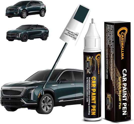 Emerald Lake Metallic(G6I/WA616D) Car Touch Up Paint for Cadillac, Color Accurate Car Paint Scratch Repair Pen Kit Quick & Easy Fix Vehicle Chips and Automotive Nicks Scuff