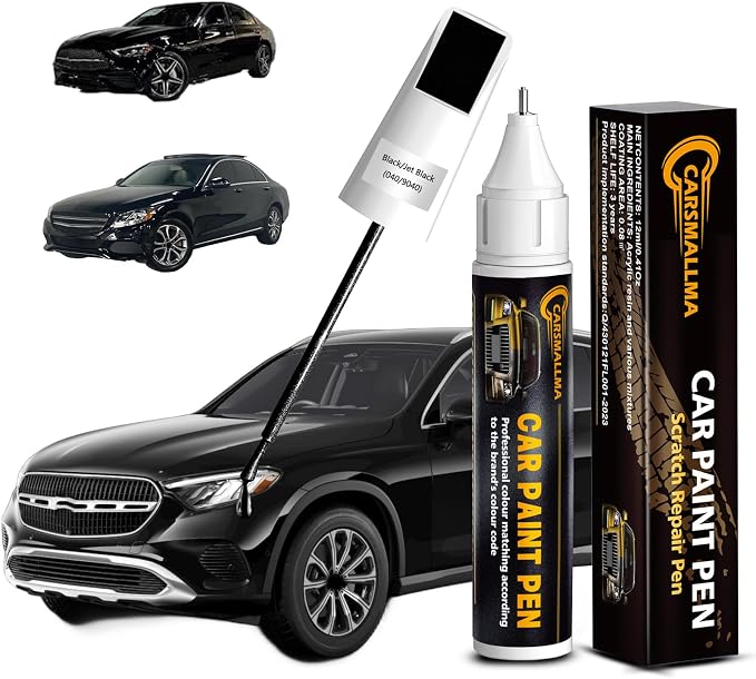 Car Touch Up Paint(040/9040 Black/Jet Black) for Mercedes-Benz, Color Accurate Car Scratch Repair Remover Pen,Auto Paint Quick and Easy to fix vehicle Chips and Nicks Scuff
