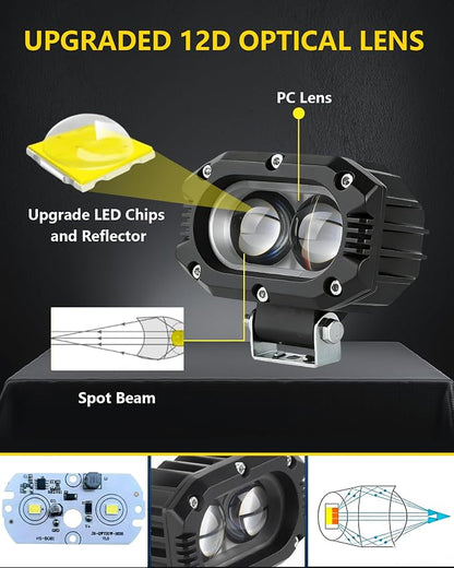 4 Inch LED Pod Driving Lights, White 48W Rectangle LED Offroad Cube Spotlight, 120° Flood Beam Auxiliary Lights LED Fog Light for Truck Tractor Motorcycle ATV SUV Jeep Boat Tractor Forklift