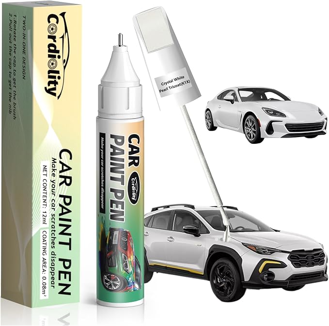 K1X Crystal White Pearl Tricoat Touch Up Paint for Subaru, Color Accurate Car Paint Scratch Repair Pen, Quick & Easy Fix Automotive Chips and Nicks