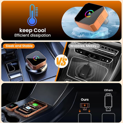 2026 Wireless Carplay Screen Adapter for Car Wired to Wireless Car Play for Apple Android Auto Ai Box Carplay for iPhone Autolink Pro USB Bluetooth Adapter to Play Movies on Screen