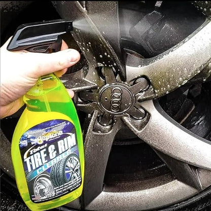 Gliptone Total Tire and Rim Cleaner Spray, 22 Fl Oz, Safe for Clear-Coated & Painted Rims, Black & White Wall Tires, Spray-On, Hose-Off, Preps Tires for Shine, Professional Strength Formula