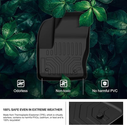 KIWI MASTER Floor Mats for 2013-2019 Ford Escape/C-Max, Custom Fit All Weather Car Mats, Heavy Duty TPE Floor Liners, Front & Rear 2 Row, Black