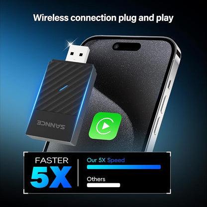 Wireless CarPlay Converter - Effortless Plug-and-Play USB Adapter for iPhone - Fast Automatic Connection, No Delay, Converts Wired to Wireless for Seamless Music & Navigation Experience for 2016+ Cars