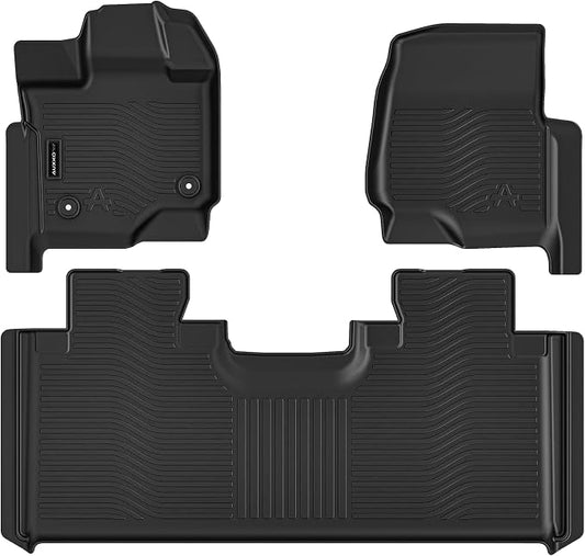 Auxko All Weather Floor Mats for 2015-2025 Ford F-150 Super Cab & Extended Cab (not for Supercrew Cab) TPE Rubber Liners Accessory for 2015-2025 Ford F-150 Super CAB Odorless Anti-Slip Mats Black