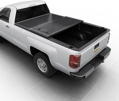Toptiny Hard Folding Truck Bed Tonneau Cover|HTF083|Fits 2010-2026 Chevy Silverado & GMC Sierra 1500 2500 3500 HD 8FT
