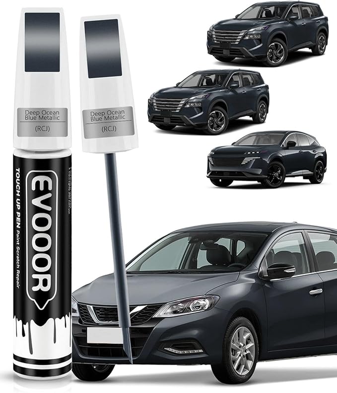 Touch Up Paint Compatible with Nissan Exact Match 2 in 1 Touch up Paint for Chips and Nicks Repair (Deep Ocean Blue Metallic(RCJ))