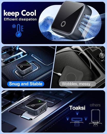 𝟐𝟎𝟐𝟓 𝐔𝐩𝐠𝐫𝐚𝐝𝐞𝐝 Wireless CarPlay Adapter for Apple iPhone iOS 10+,USB/USB C Mini Design for Convert Wired to Wireless Car Play Adapter,Plug and Play Stable No Latency from iPhone to Screen