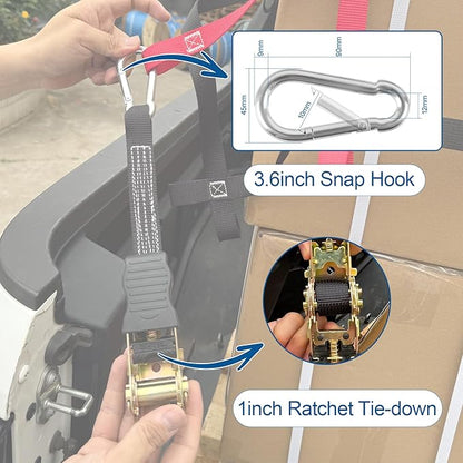 Cargo Net for Pickup Truck Bed with 4Pcs Ratchet Tie-Down Straps, 50"x66", (WLL) 1100lbs, Heavy Duty Storage Netting for Trailer's Cargo Carrier