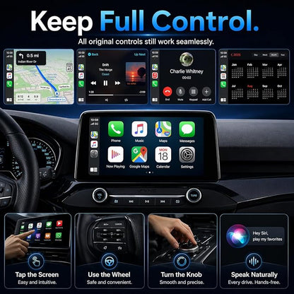 Wireless CarPlay Adapter– Android Auto Wireless Adapter, 5.8GHz Wi-Fi Plug & Play,Mini and Stable iOS 10+/Android 10+, Fast Auto-Connect for Cars 2016+ (1Pcs)