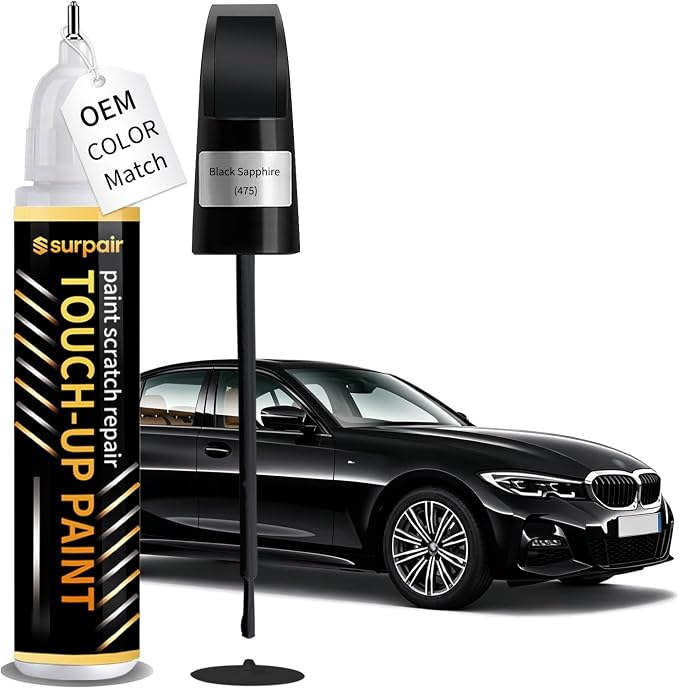 Black Sapphire 475 Touch up Paint for BMW OEM Color Match Car Scratch Repair Kit for Nicks & Chips Scratches Quick & Easy Paint Fix 2-In-1 Car Scratch Remover Pen