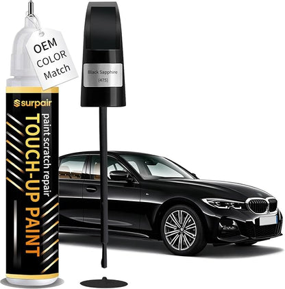Black Sapphire 475 Touch up Paint for BMW OEM Color Match Car Scratch Repair Kit for Nicks & Chips Scratches Quick & Easy Paint Fix 2-In-1 Car Scratch Remover Pen