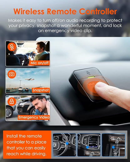 Vantrue E2 Pro Dash Cam Front and Rear, 2.5K Upgrade Rear Cam, 4K+2.5K Dash Camera for Cars, Voice Control, WiFi, GPS, Night Vision, 24H Parking Mode, Loop Recording, 2.45" IPS, Support 1TB