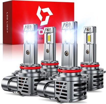 TOPIK 9005 9006 Bulbs Combo, HB3 HB4 Bulbs, 64000LM, 99% Vehicle Fit, Dual Turbo Cooling Fan, Plug N Play, 3MIN Installation, 20Year+ Lifespan, 4PCS