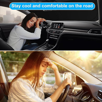 Car Windshield Sun Shade for 2018-2024 2025 2026 Honda Accord Front Window Sun Visor Reflector 210T Blocks UV Rays Foldable Sunshade Car Interior Protection Accessories