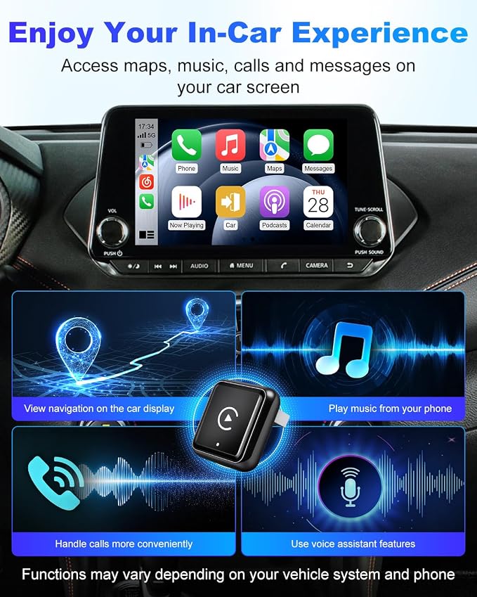 2026 Wireless CarPlay & Android Auto Adapter, 2-in-1 Wired to Wireless Dongle, Fast Auto-Connect, Stable Connection, Mini Plug & Play USB Adapter for Factory Wired Cars