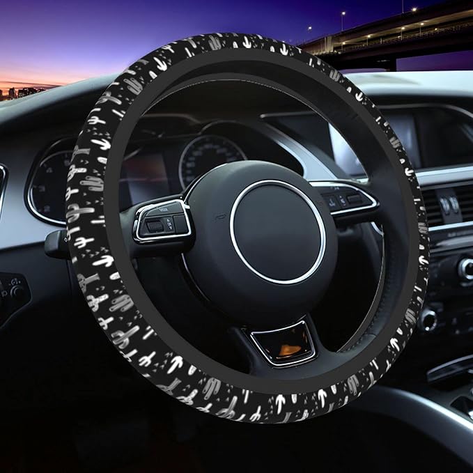 Fun Western Cactus Steering Wheel Covers Non Slip Neoprene Wheel Protector Universal 15 inch for Car Accessories