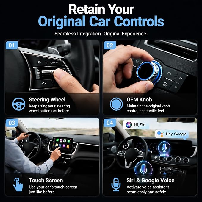 Wireless CarPlay Adapter & Android Auto Wireless Adapter, 2026 2-in-1 CarPlay Wireless Adapter for iPhone,Converts Factory Wired CarPlay/Android Auto to Wireless, USB/USB-C Dongle for Cars