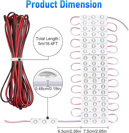 Linkstyle 60 LED 12V Van Interior Light Kits, 12V LED Light Strip, Super Bright Ceiling Work Lamp Enclosed Trailer Lights for Auto Truck Van RV Boats Bus Christmas Decor, 20 Modules