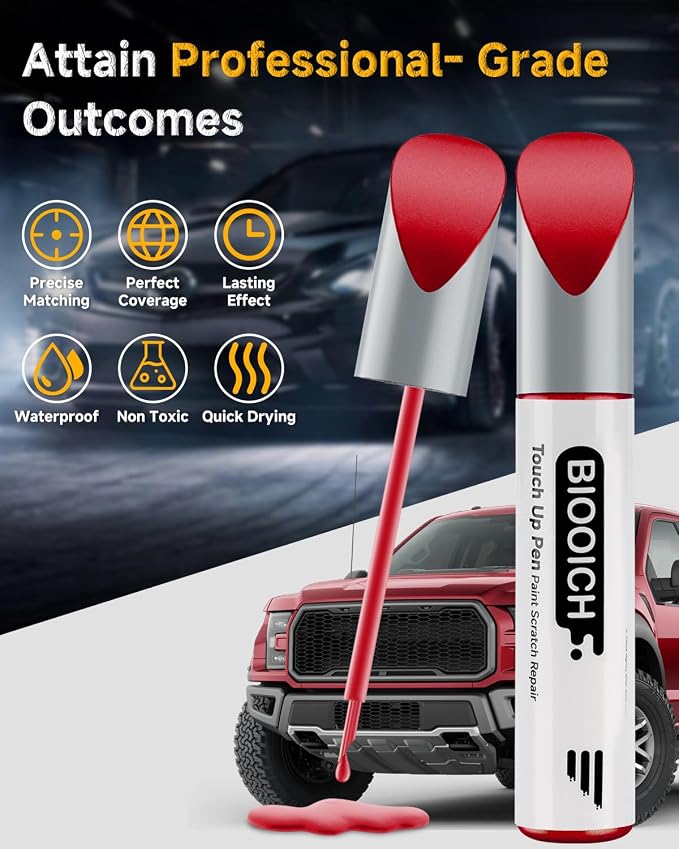 Touch Up Paint Pen Exact Color Match Car Chip and Scratch Repair (for Ford, Ruby Red Metallic Tricoat(RR))