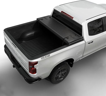 Toptiny Hard Folding Truck Bed Tonneau Cover |THTF030|Fits Chevy/GMC Silverado/Sierra 1500(2007-2026) 2500 3500 HD(2007-2019), Works w/MultiPro/Flex Tailgate 6' 7" Bed (79.4")