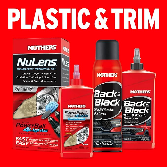 Mothers PowerPlastic 4Lights Plastic Polish, 8 oz. — Ultra-Fine Polish Cleans, Clarifies & Removes Oxidation from Plastics & Headlights, UV Shield Prevents Oxidation & Yellowing (08808)