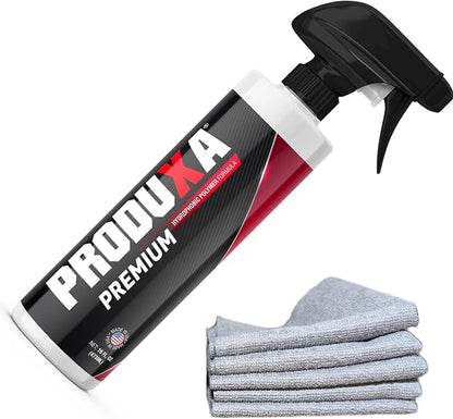 Premium Hydrophobic Waterless Car Detailer Spray-Ceramic Spray Wax, Paint Sealant, UV Protection | All-in-One Car Detailing Kit for Cars, Trucks, Motorcycles & RVs + 5 Microfiber Towels